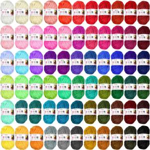 Timtin 66 Rolls Yarn Bulk for Knitting Assorted Colors Crochet Yarn Multipack 2887 Yards Knitting Acrylic Thread Mini Soft Cord Bundle Cord Skeins for Hand Weaving Craft Project Beginner Kit