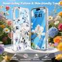MILPROX Compatible with iPhone 17 Flowers Case 6.3 inch - Cute Floral Pattern Design for Women Girls - Slim Clear Elegant Pretty Aesthetic Classy Exquisite Retro Girly Phone Cover - Blossom
