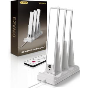 EZVALO Under Cabinet Lighting with Charging Station, Rechargeable Motion Sensor Light Indoor, Dimmable Closet Lights Wireless, 5700K, Motion Activated Under Counter Lights for Kitchen, Pantry(3 Pcs) (Cool White)