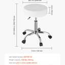 VEVOR Rolling Stool with Wheels, 450 LBS Weight Capacity Round Rolling Stool Chair, Height Adjustable Thickened PU Leather Swivel Stool for Salon, Spa, Massage, Tattoo, Clinic, White, 21.3 x 21.3 x in