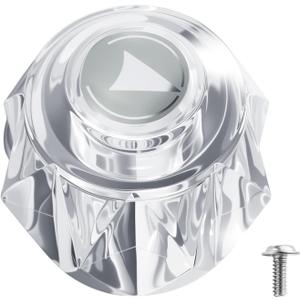 H71 Shower Handle Replacement, Compatible with Delta 1300/1400/1600 Series Single Tub & Shower Faucets Handle, Clear Acrylic Shower Knob with Button and Screw Part