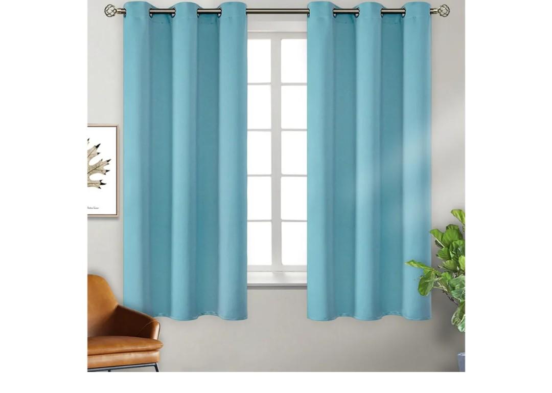 BGment Blackout Curtains - Grommet Thermal Insulated Room Darkening Bedroom and Living Room Curtains, Set of 2 Panels (52x108 Inch, Aqua)