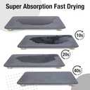 Large Stone Dish Drying Mat for Kitchen Counter, 24"16" Quick Dry Super Absorbent Eco-Friendly Diatomaceous Earth Stone Mat with hemisphere wooden feet, Non-slip, Heat Resistant, Multi-purpose mats.