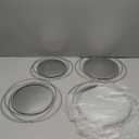 Hicarer 4 Pcs Decorative Wall Mirror Round Modern Mirror Circle Mirror Wall Art Ring Metal Mirror Wall Decor Wall Mounted Mirror for Bedroom Living Room Entryway Dining Room Hallway (Silver)