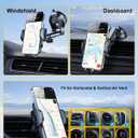 3-in-1 Phone Mount for Car [Most Stable and Flexible Suction Cup] Vent Dashboard Windshield Cell Phone Holder Car Fit for iPhone 15 14 13 12 Pro Max Samsung S23 S22 S21 All Phone, Gold