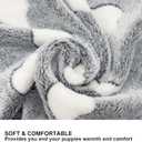 1 Pack 3 Puppy Blankets Super Soft Warm Sleep Mat Grey Cute Print Fluffy Fleece Pet Flannel Throw Dog Blankets for Small Dogs Cats,Star&Bone&Love- Small (23"x15")