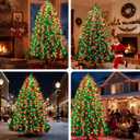 Christmas Tree Lights Red and Green Christmas Lights Outdoor Indoor 400Led 10 Lines with 8 Lighting Modes, Timer and Remote Control, Fairy Lights for Wedding Home Party 6Ft - 9Ft Xmas Tree Decorations