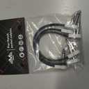 Flat Low Profile Guitar Patch Cable 8 inch for Effects Pedals, S-Shape, 1/4 inch Right-Angle, White, 3-Pack