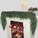 12 FT (2 * 6FT) Realistic Artificial Cedar Pine Garland - Thick Lush Full Faux Greenery Garland for Fireplace Mantle, Indoor Outdoor Christmas Holiday Home Party Decorations