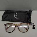 Gaoye Blue Light Blocking Glasses - Trending Round TR90 Frames, Metal Arms, UV400 Protection - Matching Soft Case (*1-tea Leopard/Transparent Lens)