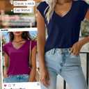 Huukeay 3 Pack Womens V Neck T Shirts, Cap Sleeve Summer Casual Tops Loose Fit Short Sleeve Tees Basic Trendy Shirts (XL)
