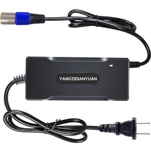 54.6V 2Amps Lithium Battery Charger 3 pin Male XLR Connector Replacement for 48v Lithium Battery