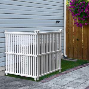 45.5in H x 36.5in W (2 Panels) No Dig Enclo Wilmington White Vinyl Privacy Screen, Outdoor Privacy Panels, Trash Can Enclosure, Air Conditioner Fence, Pool Equipment Enclosure, ZP19008