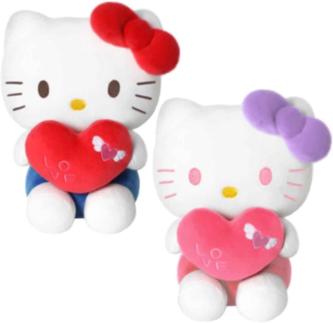 2PCS Cute Kitty Plush Toys, 9.5" Kawaii Plush Doll,Lovely Cartoon Stuffed Soft Doll,Gifts for Girls,Fans Christmas, New Year (Blue+pink)