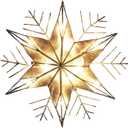 Kurt Adler 10-Light Capiz and Wire Snowflake Christmas Treetop, 10-Inch, Silver