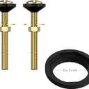 R&T 3'' Toilet Tank to Bowl Octagon Gasket with 2 pcs Brass Bolts Hardware Kit for 2-Piece Toilet (3 inch)