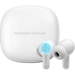 M3 Offline AI Translator Earbuds Support 144 Languages & Accents Translation Two-Way Translation Translator Device AI Translation Earbuds Real Time No Subscription Required (With Offline Package (White))