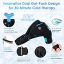 ComfiTECH Dual-Gel Shoulder Ice Pack Wrap with 30-Min Cooling for Muscle Comfort, Adjustable Rotator Cuff Shoulder Brace for Surgery Recovery, Flexible Cold Compression Sleeve for Baseball & Tennis, L