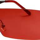 Rimless Y2k Sunglasses For Women Men Rectangle Vintage glasses Fashion Flame Metal Sunglass Frameless Retro Eyewear (Dark Red)