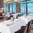 sancua White Tablecloths for 8 Foot Rectangle Tables, 6 Pack - Washable Polyester Fabric Table Cover for Wedding Wedding, Birthday Party, Banquet Reception, 60x120 Inch