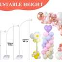 8ft Adjustable Balloon Arch Stand Bendable Balloon Arch Kit with Stand for Birthday, Wedding, White