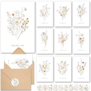 AUDREE Wildflower Thank You Cards with Envelopes (20 pack 4"x6") - Floral Thank You Cards with Adhesive Envelope & Matching Stickers - Gifts for Birthday, Wedding, Bridal Showers, Baby Showers AUDREE Wildflower Thank You Cards with Envelopes (20 pack 4"x6") - Floral Thank You Cards with Adhesive Envelope & Matching Stickers - Gifts for Birthday, Wedding, Bridal Showers, Baby Showers