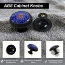 4 Pack Blue Fractal Flower Cabinet Knobs Round Drawer Pulls Blue Mandala Knob Cupboard Door Handles Hardware for Kitchen Bathroom Cabinets