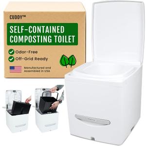 Cuddy Composting Toilet – Odorless, Waterless & Self-Contained for RVs, Vans, Boats, Tiny Homes & Off-Grid | 3.9 Gal, 12V Fan, Carbon Filter, No Chemicals, Easy Clean