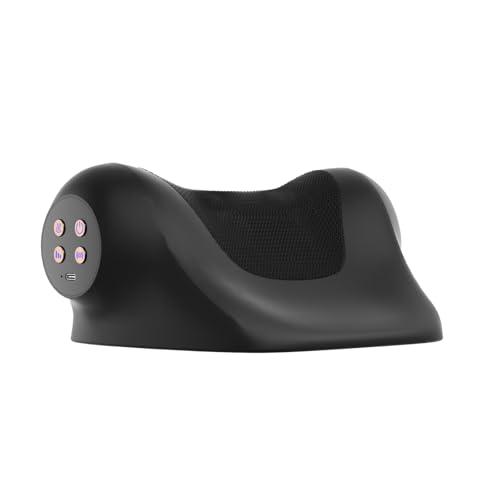 Ringco Neck Massager with Heat, Red Light & Vibration Adjustable, Heated Neck Stretcher with 3 Modes, Rechargeable Cervical Traction Device for Pain Relief & Muscle Relaxation, Christmas Gift (Black)