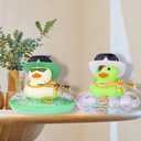 2 x Colorful Car Rubber Ducks Expressive Duck Dashboard Decorations Accessories with Mini Hat Swim Ring Necklace Sunglasses and Cool Prop for Car Dashboard Decorations Home Decor(F8)