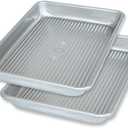 USA Pan Bakeware Mini Sheet Baking Pan Warp Resistant with Nonstick Quick Release Coating, Aluminzed Steel, Set of 2