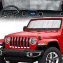 Upgraded Windshield Sunshade Compatible with Wrangler JL & Gladiator JT, Foldable Sun Visor Windshield Blocks UV Rays, Window Sun Shade Shield Protector Compatible with Wrangler JLU 2018-2024