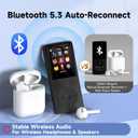 64GB MP3 Player with Bluetooth 5.3 Auto Reconnect, MP3 Music Player with Speaker, 1.8" Screen & Physical Buttons, Voice Recorder, FM Radio, 40H Battery Life, No WiFi, Supports 128GB microSD Card