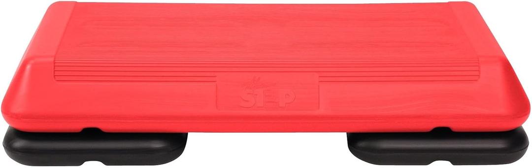 The Step Circuit Size Aerobic Platform, Circuit Size Steppers for Exercise with Risers for Adjustable Home Workout, Stair Stepper for Exercise and Home Gym (Red)