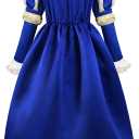ReliBeauty Medieval Costume Girls Renaissance Princess Queen Costume for Girls Dress up, Blue, 150