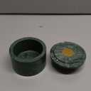 Queenza Marble Salt Cellar with Lid and Brass Knob (Green)