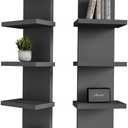 5 Tier Wall Shelf Unit, Black Versatile Lack Wall Shelf, Display Floating Shelves for Bedroom Bathroom Home Decor Organizer