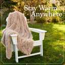 The Connecticut Home Co Throw Blanket Soft Fluffy Room Decor, Cozy Warm Throws for Bed, Couch, Gifts for Women, Bedroom Cute Aesthetic Blankets Shag and Sherpa, 65x50, Gray