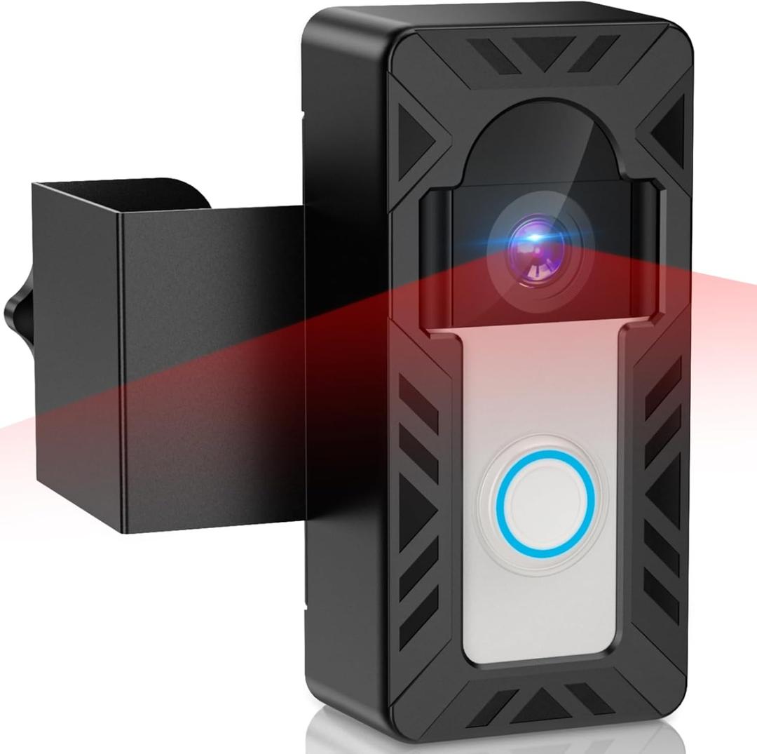 Ring Doorbell Mount, Anti-Theft Video Doorbell Mount for Ring/Blink Camera Doorbell, Adjustable Camera Mount Bracket Accessories for Apartment/Home/Business (Black)