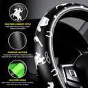 Octomo Steering Wheel Cover, Western Cowboy Pattern PU Fit 14.5-15 Inch
