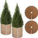 2 Pcs Burlap Plant Pot Cover Winter Plant Frost Freeze Protection with Coir Mat Drawstring and Zipper 27.6" x 25.6" Outdoor Flower Pot Shrub Protection Bag for Outdoor Potted Warm Fruit Tree