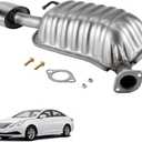 HS08 Left Rear Exhaust Muffler for 2011-2014 Hyundai Sonata 2.0L Turbo/2.4L | Dual Outlet, Not for Hybrid, Stainless Steel Direct-Fit Muffler, Replace 53893