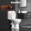 Ansffer Toilet Seat Round Soft Close16.5'', Toilet Lid Slow Close Quiet No Slam, Easy Installation & ReleaseSafe PP Material Easy Clean, Comfortable Ergonomic Design, 2 Years Support, White Plastic