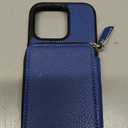 ZVE for iPhone 16 Pro Case Wallet, Card Holder Leather Phone Protective Handbag Flip Cover with Crossbody Strap for iPhone 16 Pro 6.3" Navy Blue