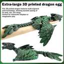 Extra Large Dynamic 3D Printed Dragon Egg with Dragon InsideOpen and Close Mouth with Wings Movable and Eyes, Feathered Wyvern Articulated Crystal Flying Fidget Bird Animals (Dark Green)
