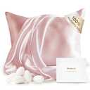 Bedsure 100% Mulberry Silk Pillowcase for Hair and Skin, Pink Silk Pillow Case with Hidden Zipper, Gifts for Women Men, King Size Single Pack,20x30 Inches
