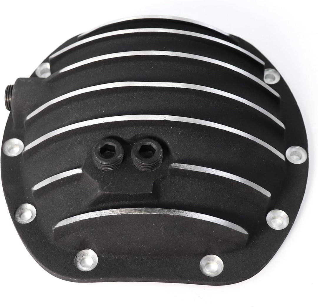 Fit for Dana 25 27 30 10-Bolts Rear Differential Cover with Gasket & Bolts & Drain Plug Replacement for Jeep Grand Cherokee Wagoneer, Wrangler JK, CJ5, CJ6, CJ7, Comanche (4907 Black)