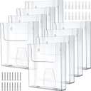 Ripeng 8 Pcs Brochure Holder 8.5 x 11 Inch Wall Mount Flyer Holder Acrylic Literature Clear Magazine Wall Display Hanging Envelope Display for Pamphlet File Home Office Supplies