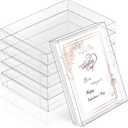 Sintuff 100 Pcs Clear Card Box Greeting Card Storage Boxes Clear Plastic Card Box for Greeting Cards 5.39 x 7.36 x 1 Inches Photo Storage Box Rectangle Small Boxes for Favors