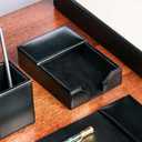 Dacasso Black Bonded Leather Memo Holder, 4-Inch by 6-Inch (A1409)